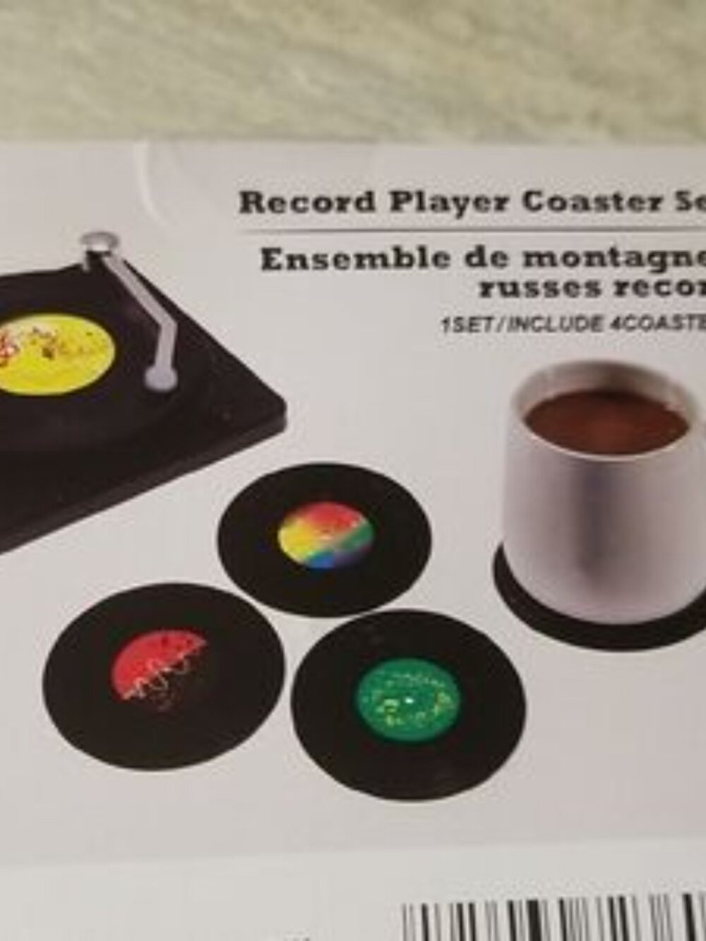 Record Player Coaster Set - Picture 3 of 4